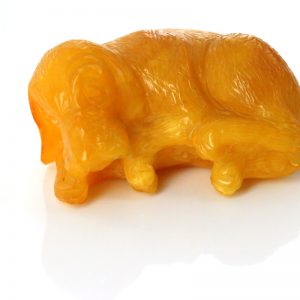 German Baltic Amber Unique Butterscotch Antique Dog Carving CAR0089 RRP£350!!!