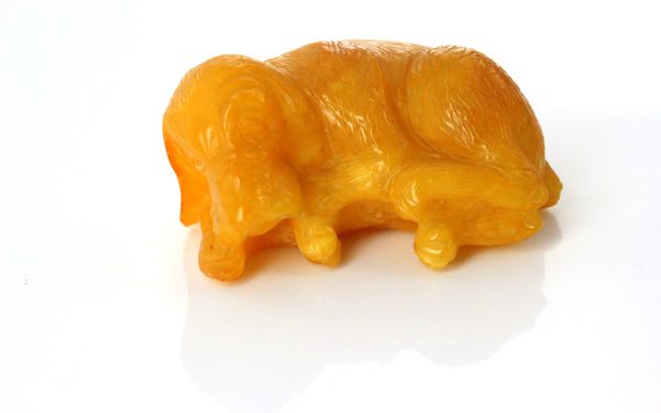 German Baltic Amber Unique Butterscotch Antique Dog Carving CAR0089 RRP£350!!!