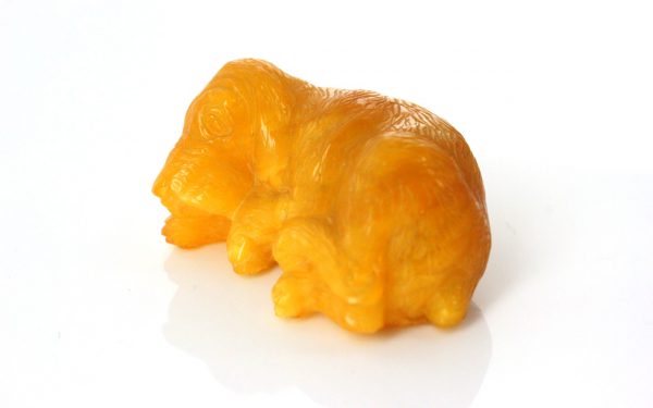 German Baltic Amber Unique Butterscotch Antique Dog Carving CAR0089 RRP£350!!!