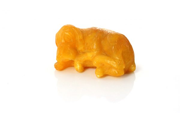 German Baltic Amber Unique Butterscotch Antique Dog Carving CAR0089 RRP£350!!!