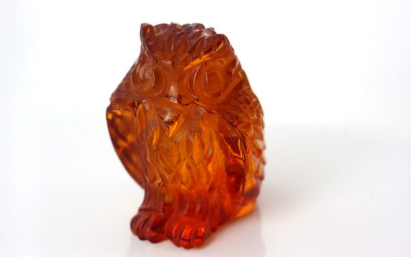 German Baltic Amber Intricately Crafted Unique Owl Carving CAR0088 RRP£225!!!