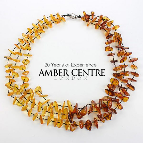 German Healing Unique Two Tone Natural Baltic Amber Necklace -A0083- RRP 380!!!