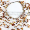 German Designer Handmade Natural Baltic Amber Necklace on Linen A0076- RRP 395