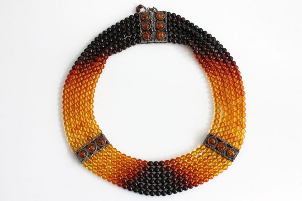 German Baltic Amber Unique Handmade Multi Strand Bead Necklace A0104 RRP£1600!!!