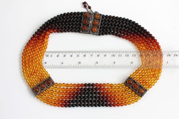 German Baltic Amber Unique Handmade Multi Strand Bead Necklace A0104 RRP£1600!!!