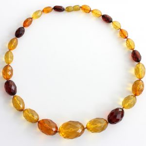German Faceted Elegant Genuine Baltic Amber Bead Necklace A0099 RRP 795!!!