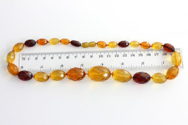 German Faceted Elegant Genuine Baltic Amber Bead Necklace A0099 RRP 795!!!