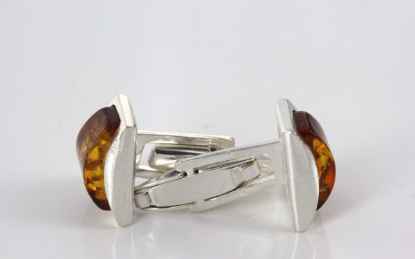 Italian Made Cufflinks With German Baltic Amber In 925 Sterling Silver CF001 RRP£90!!!