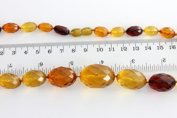 German Faceted Elegant Genuine Baltic Amber Bead Necklace A0099 RRP 795!!!