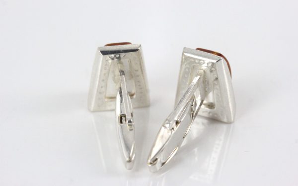 Italian Made Cufflinks With German Baltic Amber In 925 Sterling Silver CF001 RRP£90!!!