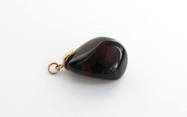 Mexican/Dominican Cherry Amber Pendant in 9ct Gold Unique and Rare-GPM016 RRP£425!!!