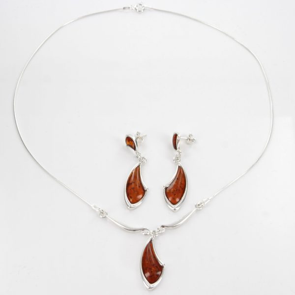 Italian Handmade German Baltic Amber Set 925 Sterling Silver- SET03 RRP£155!!!