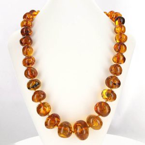 German Natural Baltic Amber Bead Necklace Danish design Large - A0207 RRP£2200!!