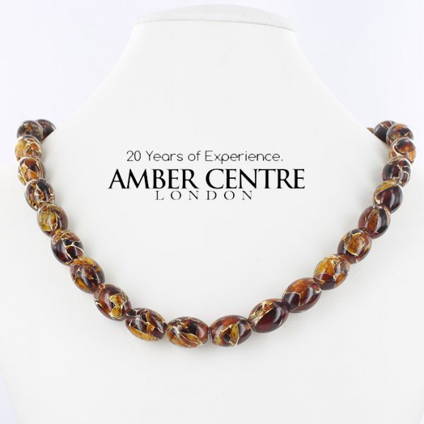 German Baltic Amber Handmade Beads Mosaic Unique Design – A0038 RRP£175!!!