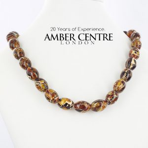German Baltic Amber Mosaic Unique designer Genuine Beads - A0042 RRP£220!!!
