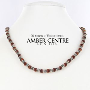 Amber Unique Classic Necklace Handmade Baltic Amber & 925 Silver-A0090- RRP 180
