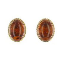 Italian Handmade German Baltic Amber Clip Earrings In 9ct Gold GCL0006 RRP£450!!!