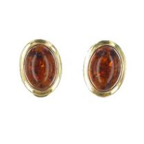 Italian Handmade German Baltic Amber Clip on Earrings In 9ct Gold GCL0007 RRP£490!!!