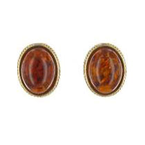 Italian Handmade German Baltic Amber Clip onEarrings In 9ct Gold GCL0008 RRP£400!!!