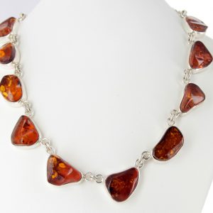 German Baltic Amber Handmade Necklace in 925 Sterling Silver N001 RRP£690!!!