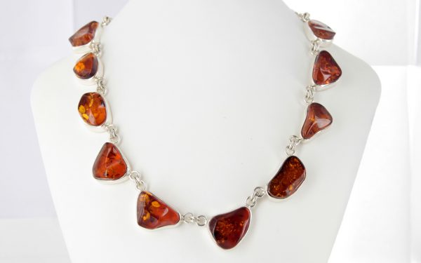 German Baltic Amber Handmade Necklace in 925 Sterling Silver N001 RRP£690!!!