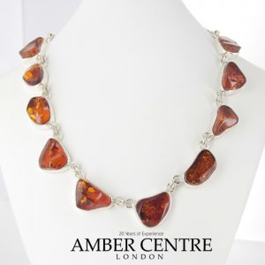 German Baltic Amber Handmade Necklace in 925 Sterling Silver N001 RRP£690!!!