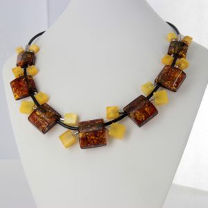 German Handmade Unique Mix Toned Baltic Amber Necklace 925 Silver N005 RRP£795!!