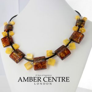 German Handmade Unique Mix Toned Baltic Amber Necklace 925 Silver N005 RRP£795!!