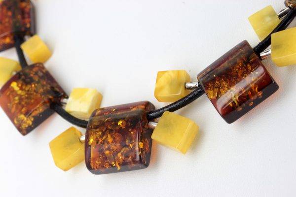 German Handmade Unique Mix Toned Baltic Amber Necklace 925 Silver N005 RRP£795!!