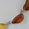 German Handmade Unique Mix Toned Baltic Amber Necklace 925 Silver N009 RRP£575!!