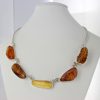 German Handmade Unique Mix Toned Baltic Amber Necklace 925 Silver N009 RRP£575!!