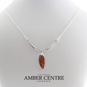 Necklace With Amber Elegant Handmade Italian Sterling Silver N042 RRP£65!!!