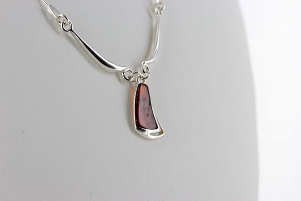 Amber Drop Necklace Stylish & Elegant Sterling Silver Baltic Amber N048 RRP65!!!