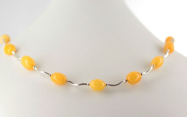 Milky Butterscotch German Baltic Amber Necklace 925 Sterling Silver N056 RRP£430!!!