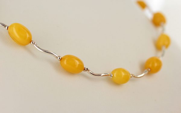 Milky Butterscotch German Baltic Amber Necklace 925 Sterling Silver N056 RRP£430!!!