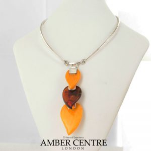 Antique German Baltic Amber Modern Collar Necklace in 925 Silver N131 RRP£1750!!