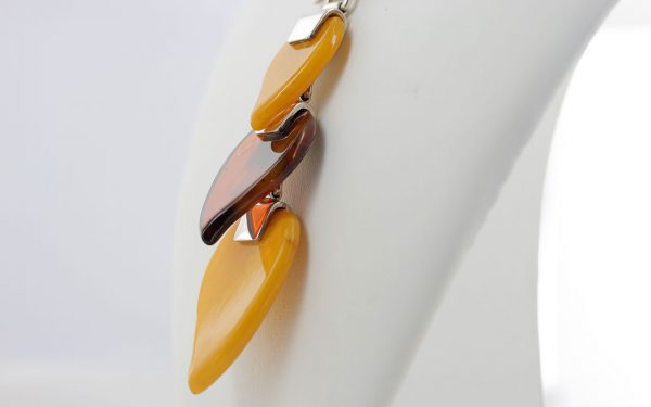 Antique German Baltic Amber Modern Collar Necklace in 925 Silver N131 RRP£1750!!