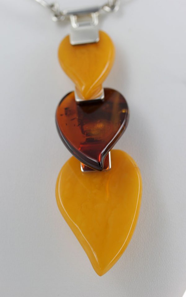 Antique German Baltic Amber Modern Collar Necklace in 925 Silver N131 RRP£1750!!