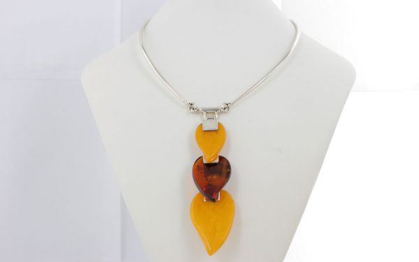 Antique German Baltic Amber Modern Collar Necklace in 925 Silver N131 RRP£1750!!