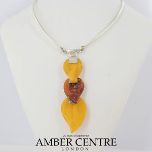 Antique German Baltic Amber Modern Collar Necklace In 925 Silver N132 RRP 1725!!