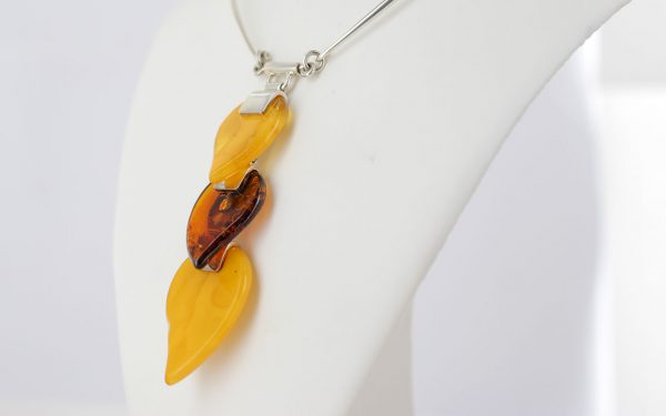 Antique German Baltic Amber Modern Collar Necklace In 925 Silver N132 RRP 1725!!