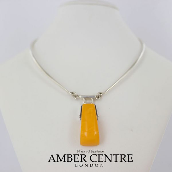 Antique German Baltic Amber Modern Handmade Collar Necklace In 925 Silver N133 RRP£1225!!