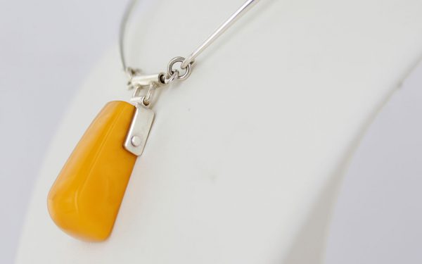 Antique German Baltic Amber Modern Handmade Collar Necklace In 925 Silver N133 RRP£1225!!