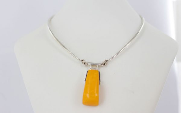 Antique German Baltic Amber Modern Handmade Collar Necklace In 925 Silver N133 RRP£1225!!