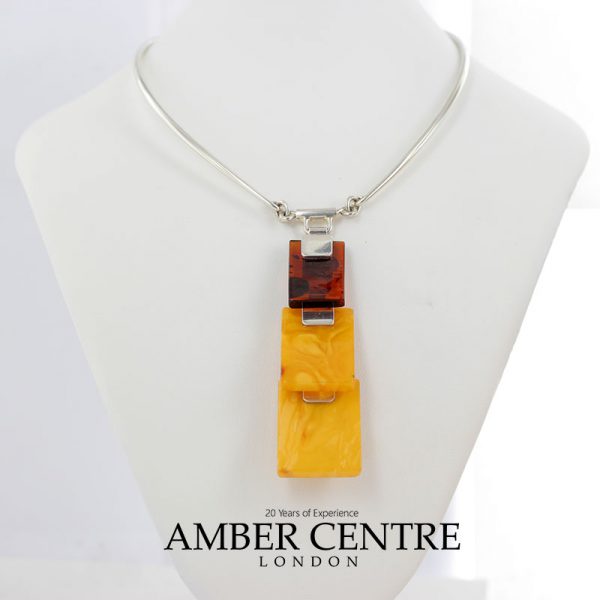 German Handmade Antique Butterscotch Baltic Amber Necklace 925 Silver N134 RRP£1750!!!