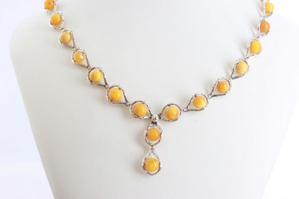 Antique Butterscotch German Baltic Amber Set includes Necklace/Earrings/Bracelet 925 Sterling Silver SET26 RRP£990!!!