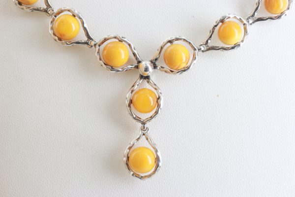 Antique Butterscotch German Baltic Amber Set includes Necklace/Earrings/Bracelet 925 Sterling Silver SET26 RRP£990!!!