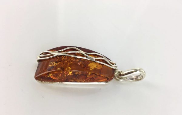 Classic Baltic Amber Pendant in 925 Silver Hand Made PE0226- RRP 120!!!