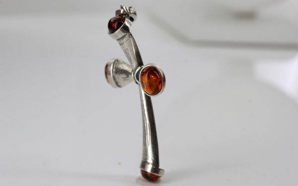 Cross Pendant Handmade German Baltic Amber in 925 Silver PD019 -RRP£90!!!