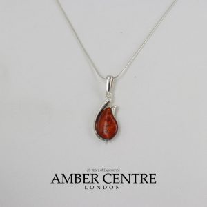 Elegant Modern Baltic Amber Pendant 925 Silver Hand Made PD023 – RRP£25!!!